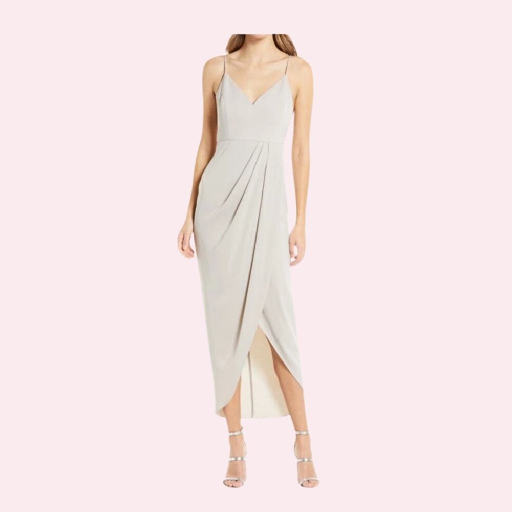 Shona Joy x Revolve Cocktail Draped Dress in Oyster Size 4